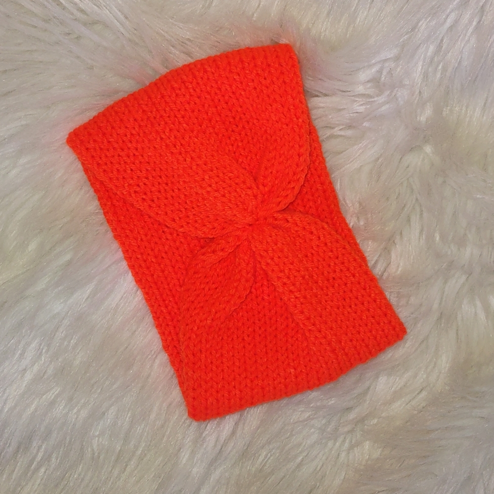 Bright Orange Knitted Osfm Headband